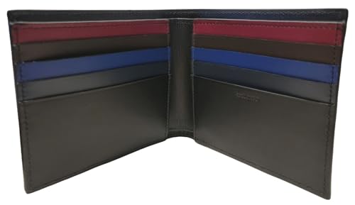 Paul Smith Colourband Contrast Interior Mens Billfold Leather Wallet in Black Leather