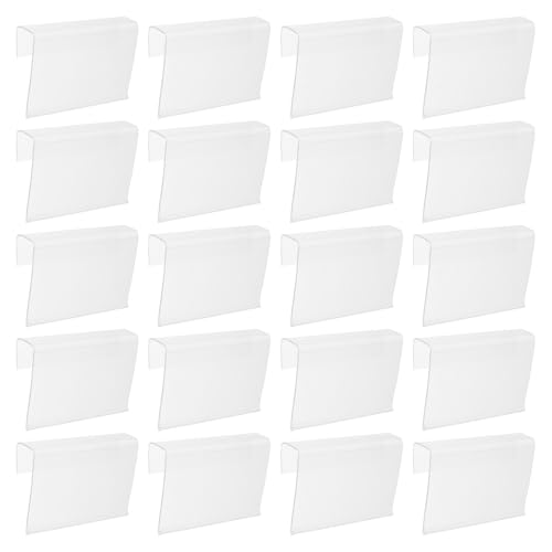 50 Clips en PVC transparent pour étagères et porte-étiquettes de magasin