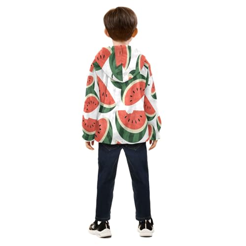 Watermelon Slices Pattern Print Design Toddler Fleece Jacket Girl Boys Hooded Fleece Jacket Coat4