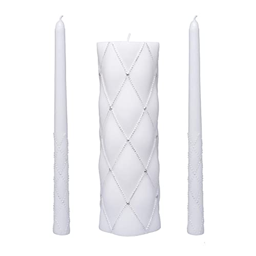 Hosley 11.5' High White Wedding Unity Candle Set. Great for Weddings...