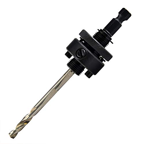 MaxTool 7/16 11mm HEX Quick Change Arbor/Mandrel Holesaw Accessry Fits 1-3/16 Up Holesaws 1/4 x3-3/4 Pilot Drills for Deep Cut Holesaws; BA24H1082-Q35L