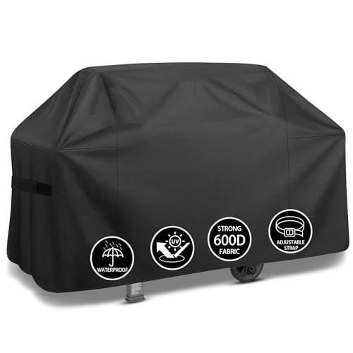 Grill Cover 82 inch Heavy Duty Waterproof Grill Cover for Outdoor Grill 600D Anti-UV Fade-Resistant Barbecue Gas Cover with Adjustable Straps for Weber Genesis Charbroil and More Grills