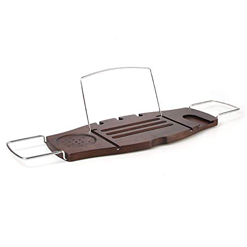 Bandeja de baño de madera extensible MU con soporte para tablet y móvil 2