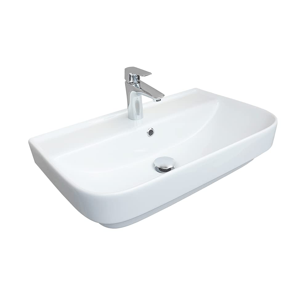 Waschbecken Flora Slim 45 cm Weiß Keramik