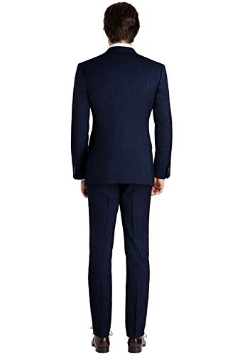 Terno slim microfibra marinho Cor:Azul escuro;Tamanho:58