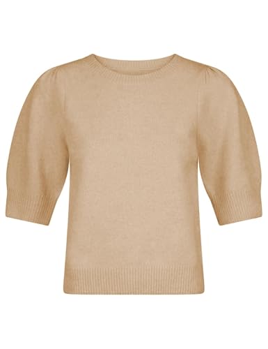 Image of Seyumixi Women Cute Bow Sweater Puff Short Sleeve Crewneck Knitted Shirt Bowknot Tie Back Knit Pullover Tops