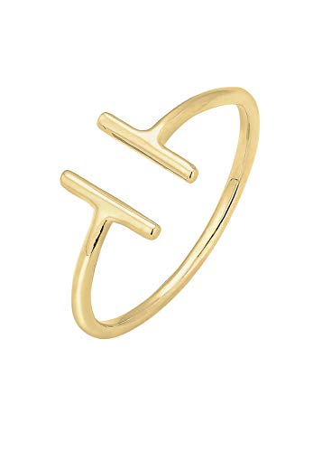 Preisvergleich Produktbild Elli PREMIUM Ring Damen Geo Statement Offen Stab in 375 Gelbgold