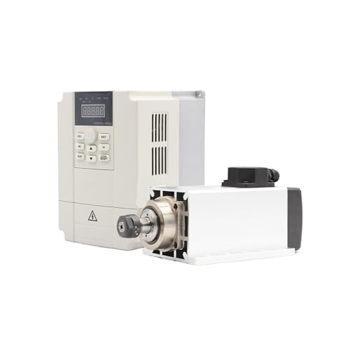 KACOME Air-Cooled Spindle Motor 3.5KW ER20 4-Bearing 220v/380v 0.01mm Precision with Flange and 4.0KW Inverter(380V)