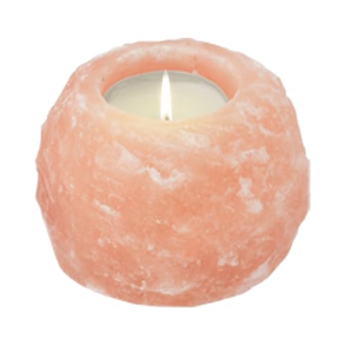 Himalaya Salt Dreams Portavelas Rock de Cristal de Sal Punjab/Pakistán, Color Naranja, 400 g