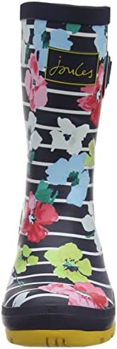 Joules Women's Wellington Boots Rain, Blue Stripe Floral, 5 | Image 1