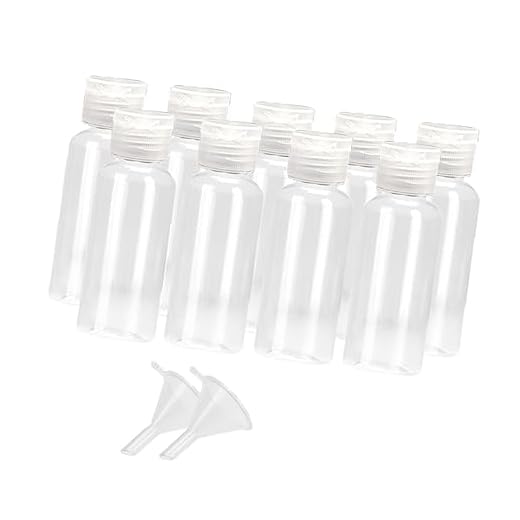 minkissy 1 Recipiente Transparente Shampoo a Granel Claro Frascos De Shampoo De Viagem Recipientes De Viagem Para Produtos De Frasco De Xampu Garra Loção Pequeno Funil