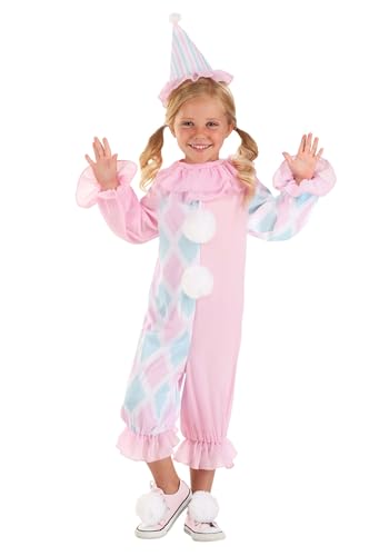 Girl's Pastel Pom Pom Clown Toddler Costume | Clown Costumes 4T