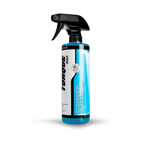 Torque Detail ClearView Car Glass Cleaner 16oz - Streak Free Glass Cleaner - Ammonia Free, Tint Safe, Versatile Car Windshield Cleaner Cover