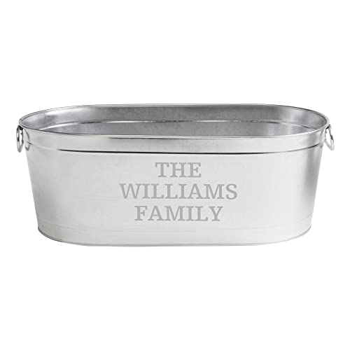 Let's Make Memories Personalized Beverage Tub - Custom Beverage Tub - Customize With Family Name - Galvanized Drink Tub - 20 ¾"L x 11 ¾"W x 7" H - 5.5 Gallons