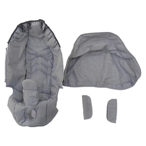 Accessoires poussette gris avec doublure siège filet anti-insectes housse pluie et sac