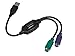 Monoprice PS/2 Keyboard/Mouse to USB Converter Adapter, Black (110934)