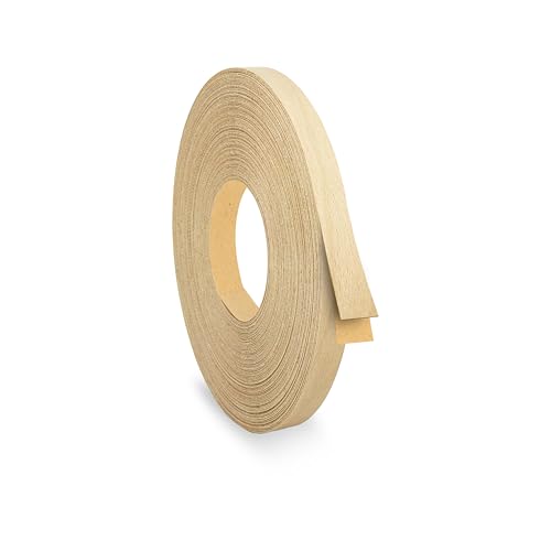 Image of Birch 1 /2 inch x 25 feet Edge Banding Veneer Tape Peel Stick Adhesive Edging Veneer Trim Flexible Vinyl Strip Molding Wood Cabinet Laminate Shelf Furniture Countertop Formica Plywood Board Repair