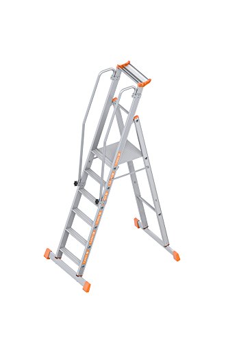 Preisvergleich Produktbild Layher 1074006 1074 Plattformleiter, aluminium, 6 Sprossen