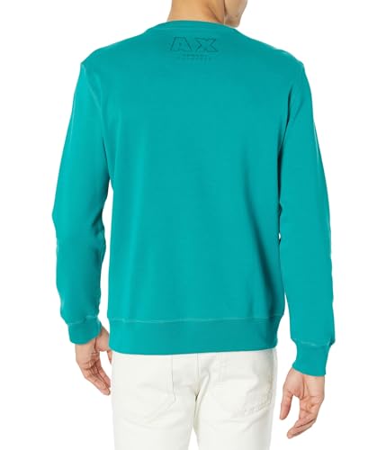 Armani Exchange Men's Organic Cotton Seasonal Basic Foil Lettering Crewneck Sweatshirt2
