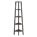 VASAGLE Industrial Corner Shelf, 5-Tier Ladder Bookcase, Storage Rack, with Metal Frame, for Living Room, Home, Office, Rustic Dark Brown ULLS35BF