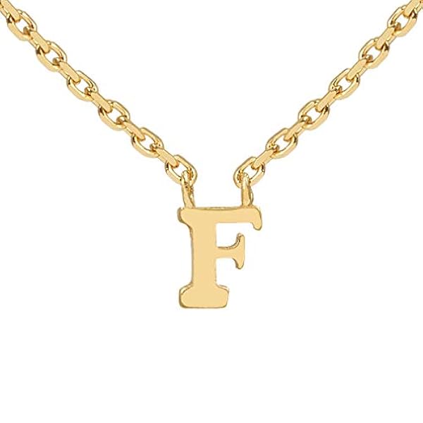 Pernille Corydon Urban Notes Collection bokstavskedja guld F damer halsband liten bokstav silver förgylld högglans – N940ABCFg