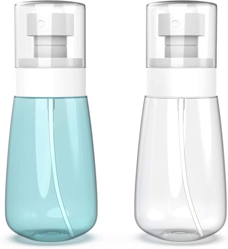 Image of Zollyss Plastic Spray Bottles, 100ML, Set of 2, Transparent Refillable Fine Mist for Toiletries, Perfume, Toner, Travel Cosmetics