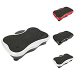 Vibrationsplatte mit Ultra leiser Motor, 95 Stufen + 5 Trainingsprogramme, Bis 120KG, mit Fernbedienung, Trainingsbänder, LCD-Display, fur Ganzkörpertraining Fett verlieren (Schwarz und weiß)