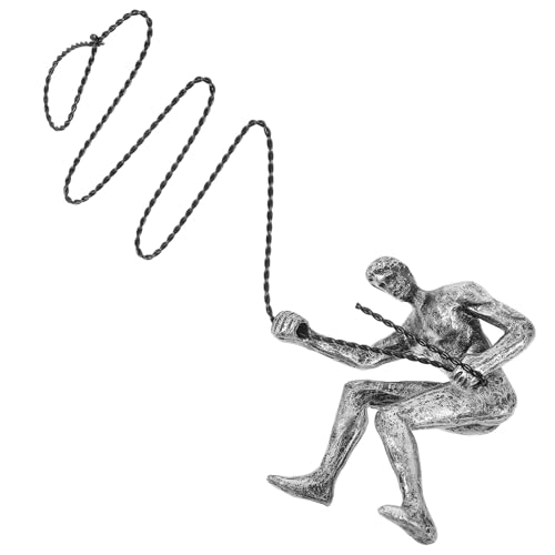 Sewroro Escultura de Pared de Hombre Estilo Resina Plateada Figura Colgante para Decoración de Bar y Sala de Estar Arte Mural Deportivo para Oficina y Espacios Modernos