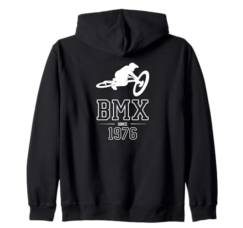 Bicicleta BMX Since 1976 en Salto Sudadera con Capucha
