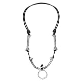 Beau Soleil Jewelry Beau Soleil Jewelry Damen Lederkette mit Anhänger längenverstellbare Halskette aus Leder (schwarz)