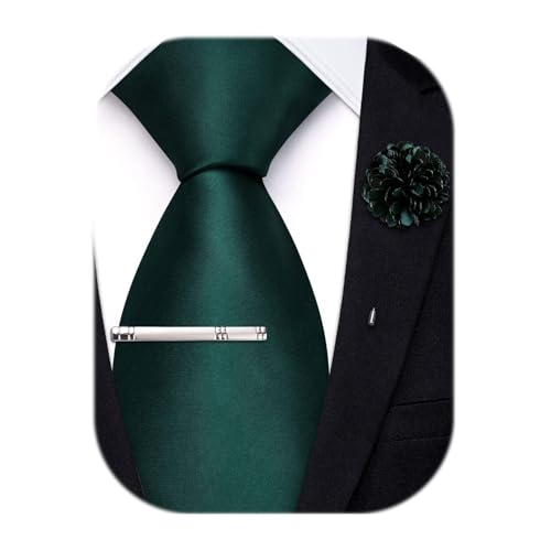 Image of Hi-Tie Men's Extra Long Solid Satin Tie Set 63 Inch /70 Inch Formal Necktie