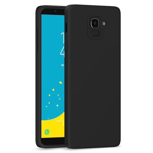 Image of Outlouders Back Cover for Samsung Galaxy J6 2018 | Camera Protection | Durable Soft Matte Silicone Bumper Case (Black)