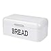 Flexzion Metalowe pudełko na chleb w stylu vintage do blatu kuchennego, pojemnik do przechowywania chleba powlekany proszkowo stal blat oszczędzający miejsce, do domowej roboty maszyna chleb lodówka podróż kemping piekarnia kawiarnia, biały