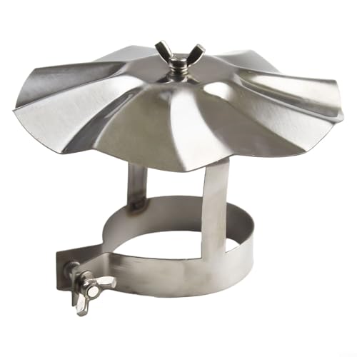 ComfyHarbor Cubierta para chimenea de estufa de leña, tapa de acero inoxidable resistente a la intemperie, tapa de chimenea de estufa de leña con diseño de paraguas para bloquear entrada de agua de