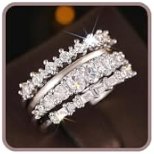 Otxas Stackable Rings for Women Non Tarnish Dainty Stacking Ring Set Wedding Bands for Women Jewelry Rings Size 6 7 8 9 10