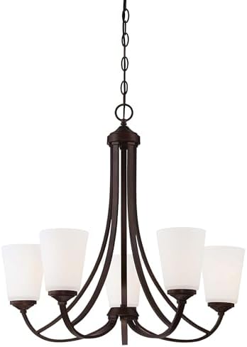 Minka Lavery 4965-284 Overland Park Chandelier, 5-Light, 500 Total Watts, 26-in H x 25-in W, Vintage Bronze