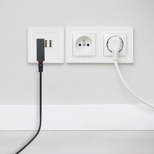 BIGtec TAE RJ45 DSL Adapter Kabeladapter TAE-F Stecker auf RJ45 Buchse 8P2C Modularadapter Telefon Kabeladapter Router