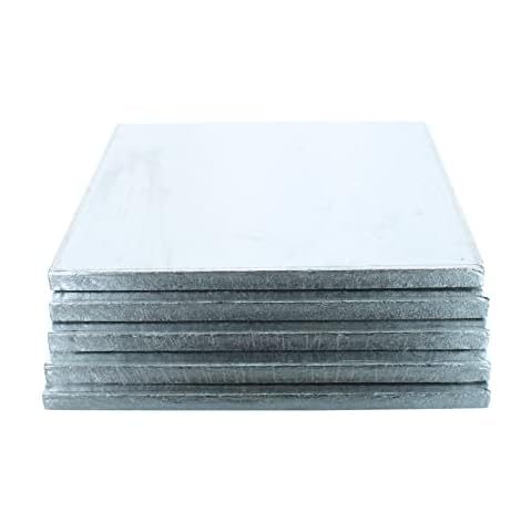 Culpitt 12" Square Silver Cake Drum Boards - Pack of 5 Cover