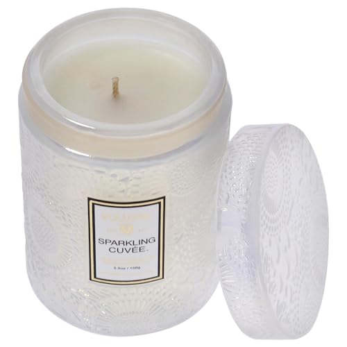 Image of Voluspa Sparkling Cuvee, Small Candle Jar, 5.5 oz, 50 Hour Burn Time, Coconut Wax for Clean Burning, Handcrafted in the USA