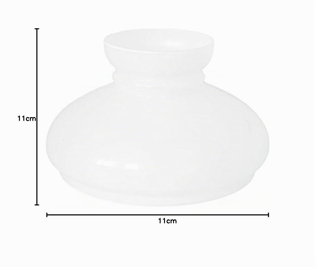 Paralume Vetro di ricambio per lampade e lampadari In ferro ed ottone diametro 11 cm Bianco LAtte