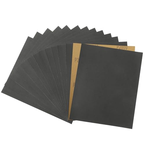 STEBRUAM 2000 Körnung Schleifpapier 230x280mm für Metall und Auto polieren Holzmöbel Schleifen 9 x 11 Zoll Nassschleifpapier 15 Stück