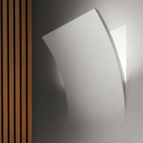 MAZZOLA LUCE Applique gesso da incasso lampada da parete vela a scomparsa su cartongesso bianca pitturabile 2xe14 led