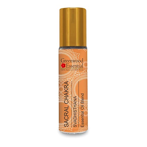 Greenwood Essential Olio per chakra sacrale (Svadhisthana) - Ideale per meditazione, purificazione, yoga, allineamento dei chakra, rilassamento, guarigione e rituali, 8 ml (0,27 oz)