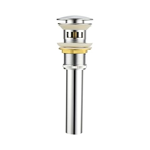 Purelux Bathroom Sink Drain Stopper with Overflow, Chrome Finsh Vessel Pop up Drain Stopper Cover