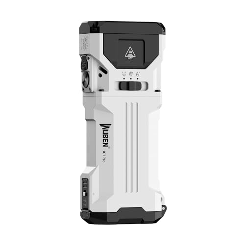 WUBEN X1Pro Taschenlampe LED aufladbar 12300 Lumen Taschenlampen extrem hell mit Spotlight Flutlicht und Stroboskop Modi IP65 Handlampe für Outdoor Camping Wandern Notfälle Selbstverteidigung