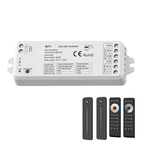 Controlador LED de 2 canales 12V 24V CC con control remoto 2