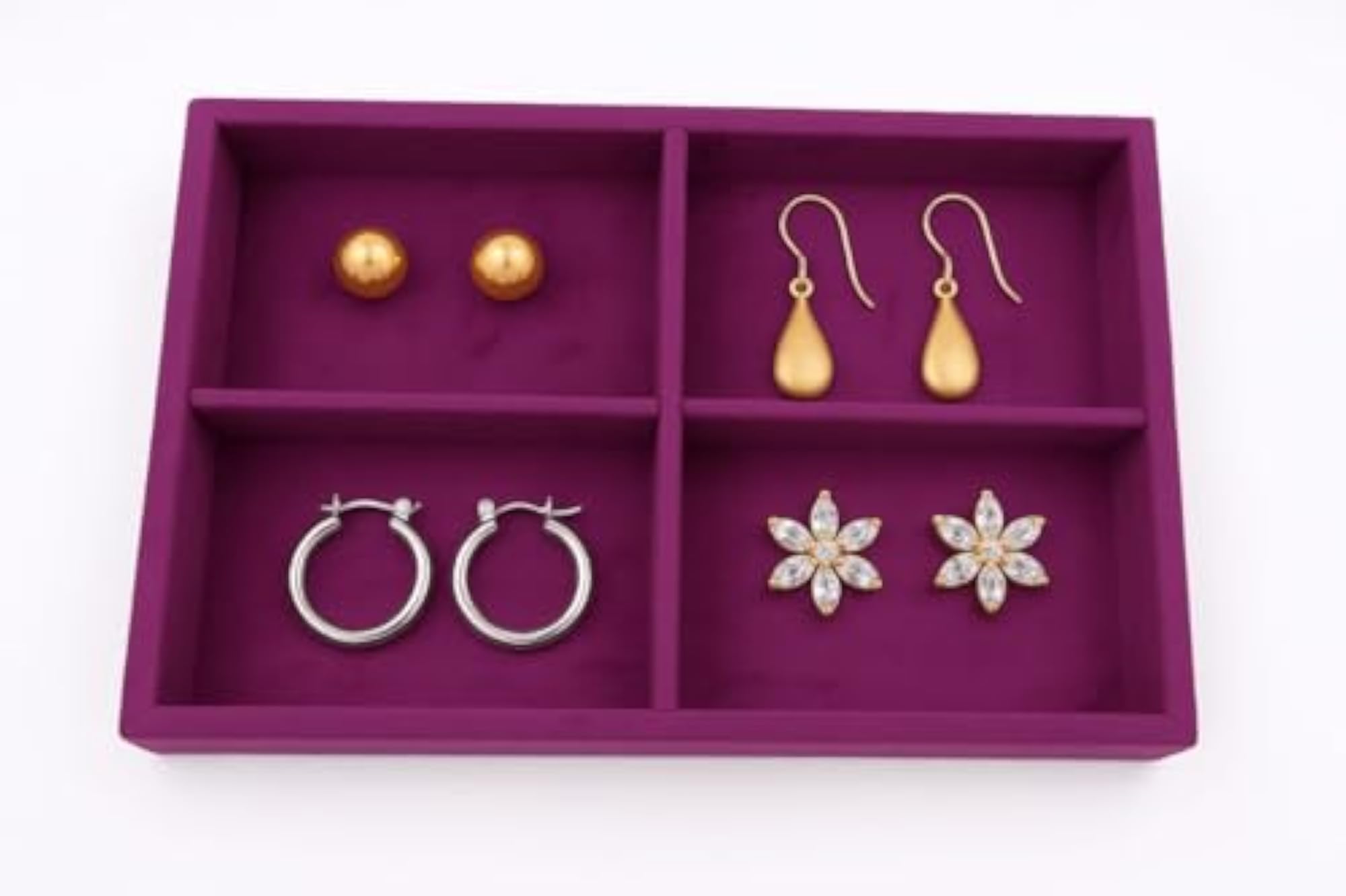 Premium 4 Grid Sleek Tray for Organizing Jewellery