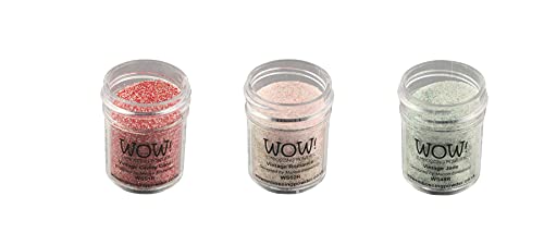 Thorness Wow! Trio Vintage Glitter Embossing Glitter Powder Set 3 x 15ml | Vintage Jade Vintage Romance and Vintage Candy Cane | Free Your Creativity and give Your Embossing Sparkle