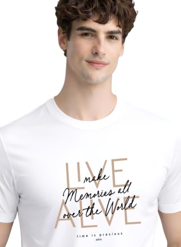 Image of ADRO Printed Tshirt for Men | Cotton Printed T-Shirt | Regular Fit Casual Mens T-Shirts | Premium Summer Tshirts