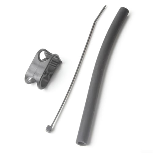 Kitesurfing   Kit de manguera y abrazadera de cometa, tubo de repuesto de nailon de 20 cm con cuerda de fijación para reparación de válvula de kitesurf, apto para cometas de agua y nieve, color negro